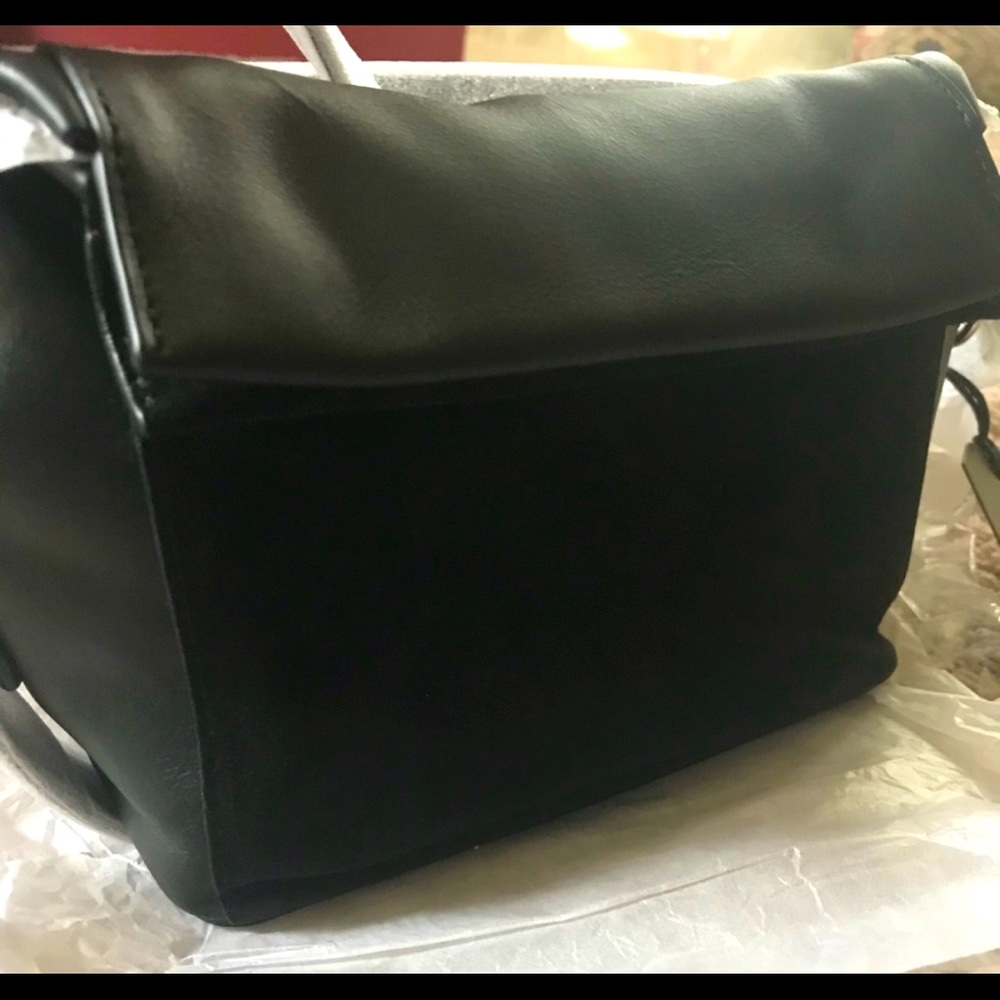 NWT All Saints Black Leather/Suede Crossbody Purse